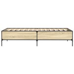 vidaXL Cadre de lit chêne sonoma 90x190 cm bois d'ingénierie et métal