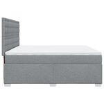 vidaXL Sommier à lattes de lit avec matelas Gris clair 200x200cm Tissu
