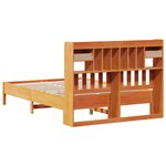 vidaXL Lit bibliothèque sans matelas cire marron 160x200 cm pin massif