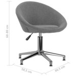 Vidaxl chaises pivotantes à manger lot de 2 gris clair tissu