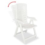 vidaXL Chaises inclinables de jardin 6 Pièces Plastique Blanc