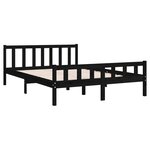 vidaXL Cadre de lit sans matelas noir bois massif 120x200 cm