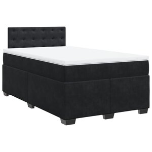 vidaXL Sommier à lattes de lit avec matelas Noir 120x200 cm Velours