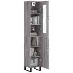 vidaXL Buffet haut Sonoma gris 34 5x34x180 cm Bois d'ingénierie