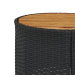 vidaXL Canapé de jardin table coussins demi-rond noir résine tressée
