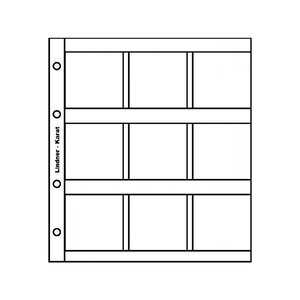 Feuilles numismatiques Karat pour 9 étuis carton 50 x 50 mm. Intercalaires - Rouge