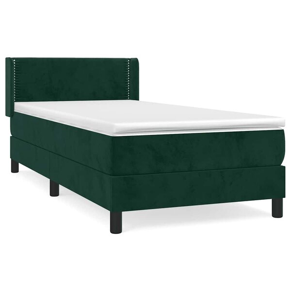 vidaXL Sommier à lattes de lit avec matelas Vert foncé 100x200 cm
