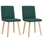 vidaXL Chaises à manger lot de 2 vert foncé tissu