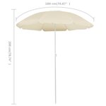 vidaXL Parasol de jardin avec mât en acier sable 180 cm