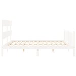 vidaXL Cadre de lit avec tête de lit blanc 200x200 cm bois massif
