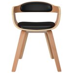 vidaXL Chaises à manger lot de 6 noir bois courbé et similicuir