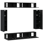 vidaXL Ensemble meuble TV 8 pièces - Noir chêne  bois d'ingénierie