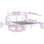 vidaXL Cadre de lit sans matelas blanc 120x200 cm bois de pin massif