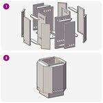 vidaXL Foyer sans fumée Noir 48 x 48 x 51 cm Acier