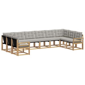 vidaXL Ensemble de canapés d'extérieur 10 pc Blanc et gris clair