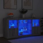 vidaXL Buffet avec lumières LED sonoma gris 142 5x37x67 cm