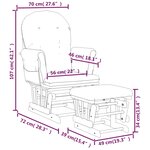 vidaXL Chaise berçante avec repose-pied Rose clair Tissu