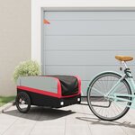 vidaXL Remorque de vélo noir et rouge 45 kg fer