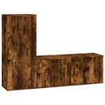 vidaXL Ensemble de meubles TV 2 Pièces Chêne fumé Bois d'ingénierie