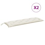 vidaXL Coussins de banc de jardin lot de 2 crème mélangé tissu