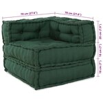 vidaXL Canapé modulaire 2 Pièces Vert 70 x 70 x 56 cm tissu