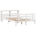 vidaXL Cadre de lit et tête de lit sans matelas blanc 135x190 cm