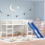 vidaXL Lit mezzanine d'enfants sans matelas avec toboggan 90x190 cm