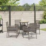 vidaXL Ensemble de salle à manger pour jardin 5 Pièces Gris Poly rotin
