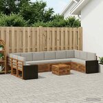 vidaXL Ensemble de canapés d'extérieur 11 Pièces Naturel et gris clair