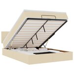 vidaXL Lit ottoman avec matelas crème 140x190 cm tissu