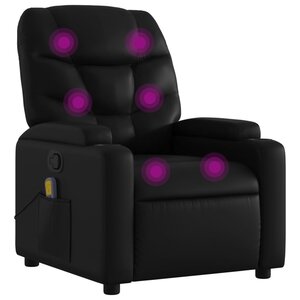 vidaXL Fauteuil de massage inclinable noir similicuir