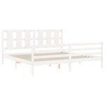vidaXL Cadre de lit sans matelas blanc 200x200 cm bois massif