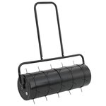 vidaXL Rouleau à gazon de jardin à tirer et colliers d'aérateur 63 L fer acier