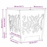 vidaXL Braise Marron 40 x 40 x 40 cm Acier résistant aux intempéries