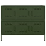 vidaXL Buffet vert olive 100 5x39x79 cm acier