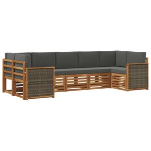 vidaXL Ensemble de canapé d'angle 6 Pièces Naturel et Anthracite
