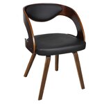 vidaXL Chaises à manger lot de 4 marron bois courbé et similicuir