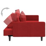 vidaXL Canapé-lit à 2 places et deux oreillers Rouge bordeaux Velours
