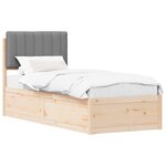 vidaXL Cadre de lit avec tête de lit rembourrée Gris clair 80 x 200 cm