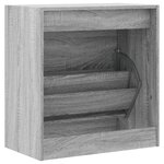 vidaXL Meuble à chaussures sonoma gris 60x34x63 5 cm bois d'ingénierie