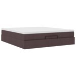 VidaXL Cadre de lit ottoman avec matelas marron foncé 180x200 cm tissu