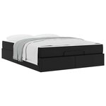 vidaXL Cadre de lit avec matelas avec matelas 2 Pièces Noir PVC