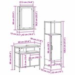 vidaXL Ensemble de meubles de salle de bain 3 pièces Bois ancien en bois d'ingénierie