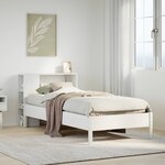 vidaXL Lit bibliothèque sans matelas blanc 100x200 cm bois pin massif