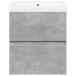 vidaXL Ensemble de meubles de salle de bain 2 Pièces gris béton