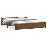 vidaXL Cadre de lit sans matelas marron miel bois massif 200x200 cm