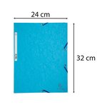 EXACOMPTA - Chemise a élastique - 3 rabats - 24 x 32 - Carte lustrée 390G - Bleu turquoise