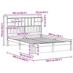 vidaXL Cadre de lit bibliothèque avec tiroir Brun Ciré 200 x 160 cm