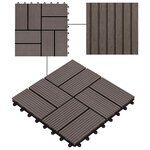 vidaXL Carreau de terrasse 11 Pièces Marron foncé 30 x 30 cm WPC