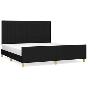 vidaXL Cadre de lit sans matelas noir 160x200 cm tissu